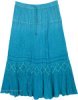 Midnight Magic Tiered Cotton Mid Length Skirt