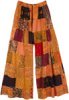 Sunset Orange Patchwork Wide Leg Dori Pants