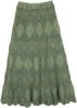Seaweed Green Crochet Patchwork Hippie Skirt