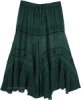 Bottle Green Voyage Maxi Skirt with Floral Embroidery