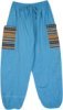 Blue Genie Harem Pants with Colorful Pockets