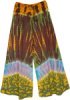 Jungle Fiesta Tie Dye Hippie Pants with Crochet Yoke
