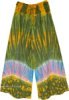 Wonderland Blossom Tie Dye Hippie Pants with Crochet Yoke