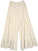 Natural Bohemian Wide Leg Khadi Flared Trousers