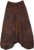 Himalayan Walnut Harem Pants with Traditional Motifs