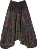 Plus Size Earthern Patchwork Cotton Pants with Side Pockets