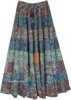 Traditional Flower Motif Maxi Rayon Skirt