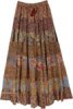 Brown Enigma Multi Panel Maxi Long Skirt