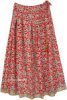 Quintessential Red Floral Cotton Shimmer Skirt