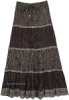 Black White Maiden Crinkle Cotton Long Skirt