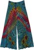 Tempting Teal Tie Dye Wide Leg Yoga Pants