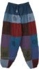 Holiday Blue Mixed Patchwork Baggie Pants