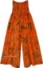 Bird Of Paradise Orange Split Skirt Beach Pants