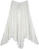 Plus Size Milky Beige Cotton Crochet Bohemian Long Skirt