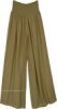 Henna Green Bohemian Slit Palazzo Pants