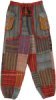 Striped Patchwork Hippie Pants with Om and Peace Pockets