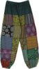 Closed Leg Bloom Green Patchwork Pants