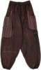 Dusky Orange Striped Cotton Pants with Pockets