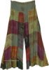 Hippie Dunes Mixed Patchwork Aladdin Pants with Smocked Waist