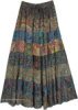 Emerald Mosaic Multi Panel Maxi Long Skirt