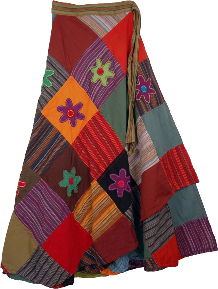 Groove Fall Wrap Around Skirt | Multicoloured | Wrap-Around-Skirt ...