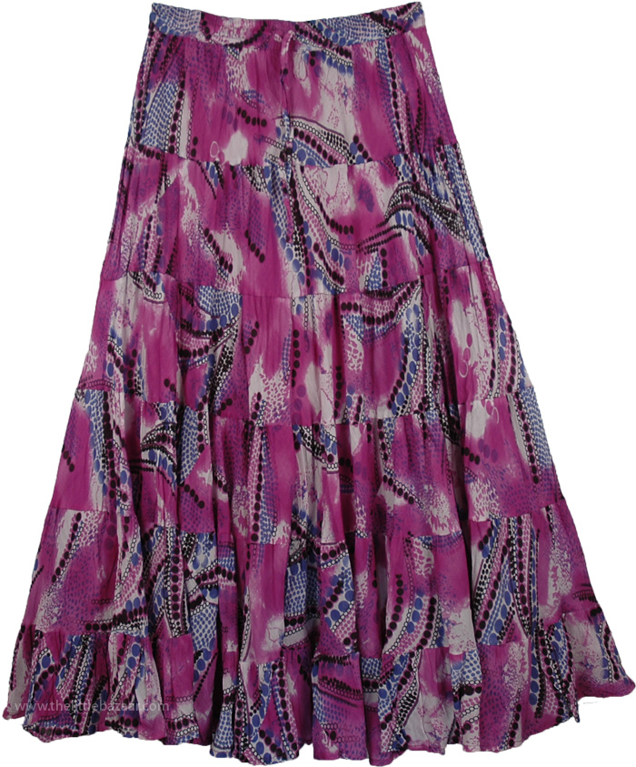 Santa Fe Layered Cotton Skirt | Clothing | Printed,Tiered-Skirt