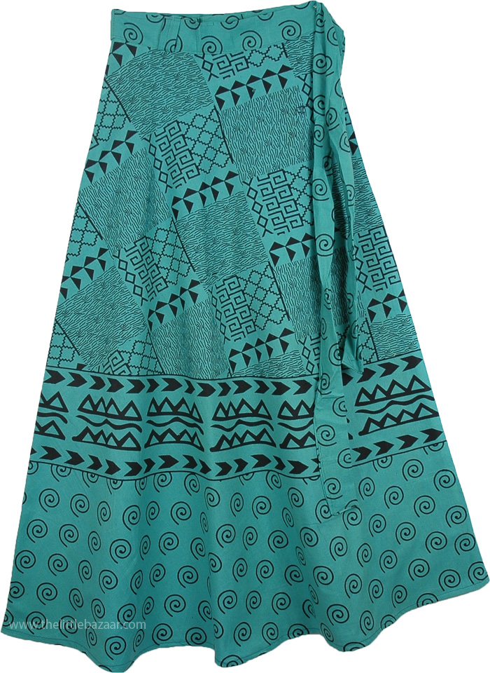 Blue Bayoux Long Tie Around Skirt | Blue | Wrap-Around-Skirt