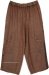 Brown Curls Boho Embroidered Slit Pants