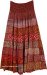 Crimson Paisley Patchwork Eco-Friendly Maxi Skirt Dress