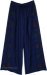 Sapphire Blue Overlap Front Slit Pants