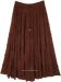Dark Choco Seven Tiered Full Cotton Skirt