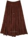 Dark Choco Seven Tiered Full Cotton Skirt