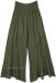 Dark Green Cotton Palazzo Pants with Pockets