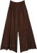 Dark Brown Cotton Palazzo Pants with Pockets