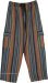 Unisex Rust Teal Stripes Hippie Cargo Winter Pants