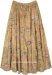 Brown Garden Floral Cotton Maxi Skirt