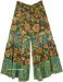 Green Burst Boho Wide-Leg Cotton Pants