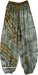 Mustard and Green Flowy Tie-Dye Elastic Hem Pants