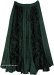 Emerald Vintage Velvet Embroidered Panels Maxi Skirt