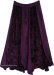 Luxe Purple Velvet Embroidered Panels Maxi Skirt