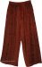 Red Robin Overlap Front Slit Flowy Pants
