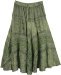 Green Medieval inspired Hippie Rayon Skirt