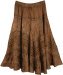 Old Copper Midi Length Western Womens Skirt
