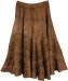Old Copper Midi Length Western Womens Skirt