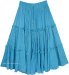 Dodger Blue Full Circle Tiered Gypsy Skirt