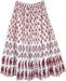 Ethnic White Tiered Cotton Skirt with Paisley and Floral Print