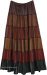 Earthy Sunsets Patchwork Cotton Tiered Maxi Skirt
