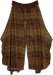 Rustic Earth-Tone Zigzag Flowy Slit Palazzo Pants