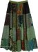 Green Harmony Artisanal Rayon Patchwork Maxi Skirt