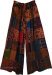 Rust Earth Tone Patchwork Wide Leg Pants